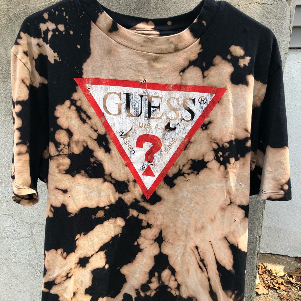 Vintage Guess Bleach Dyed & Distressed Tee M